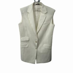 Maison Margiela s Collared Blazer Vest White Sleeveles One Size
